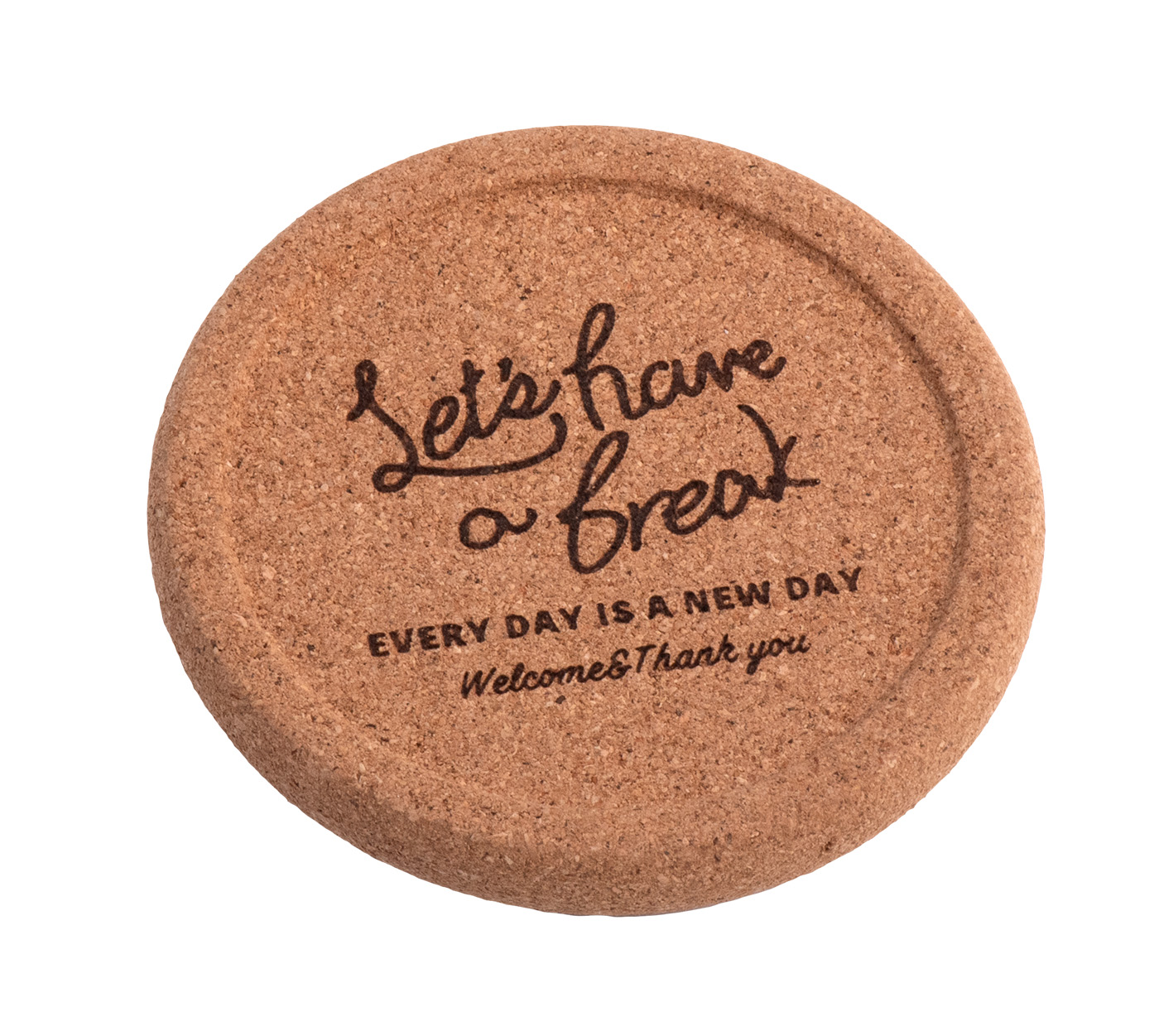 Cork coaster with edge