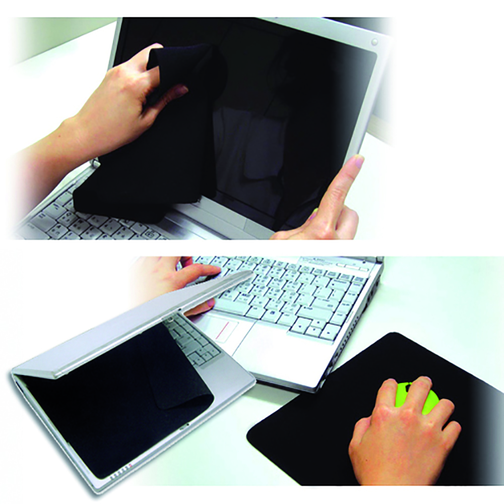 3 in 1 Microfibermousepad with Rubber Backside
