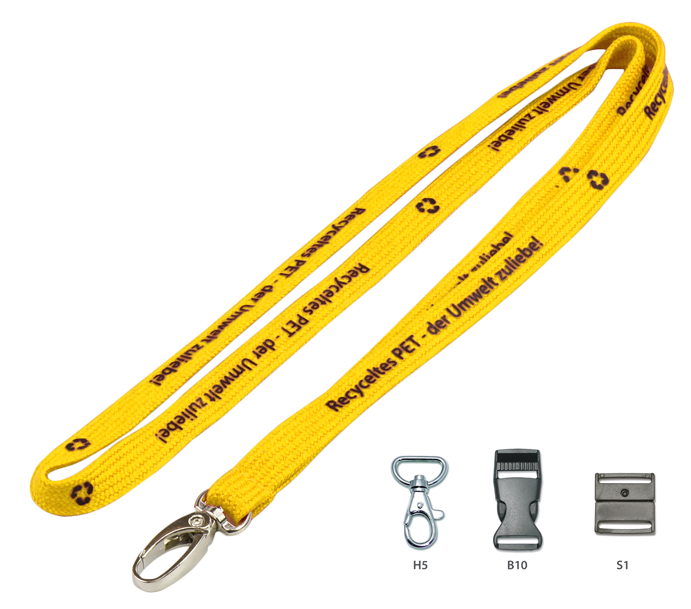 Tube woven Lanyard made of rPET